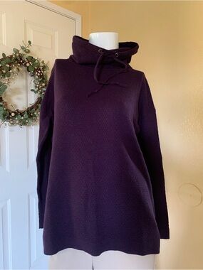 Talbots Purple Funnel Neck Knit Sweater